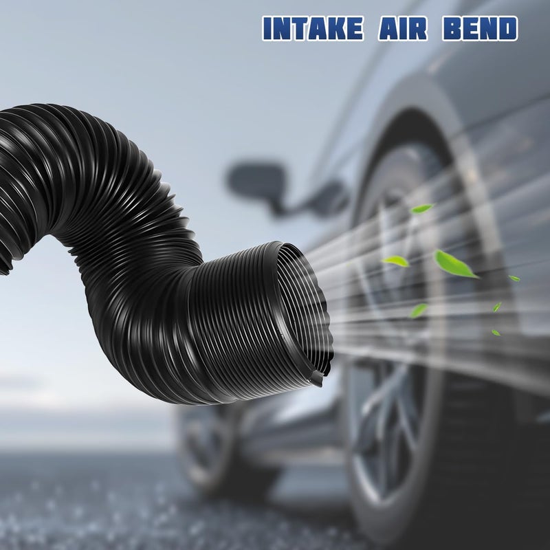 Bittwee 3 Inch Car Cold Air Intake Pipe, Adjustable Cooling Air Intake System Hose with Length from 10" to 40", Automotive Flexible Turbo Inlet Tube Pipe, Compatible with Most Vehicle - Image 3